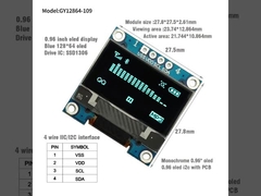 0.96'' I2C OLED Display Module 128x64 Resolutie SSD1306 Interface