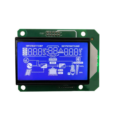 5.0V Bedrijfsspanning Aangepast Segment Display voor Zonne-omvormer HTN LCD Blauw Scherm Module -10- 60C