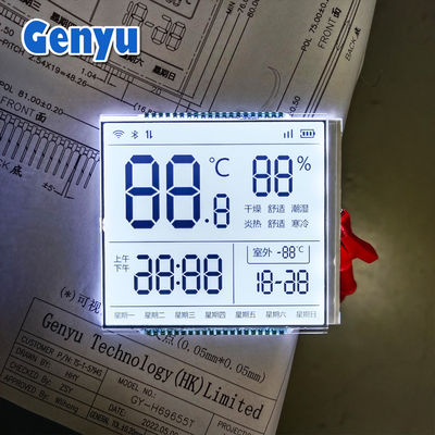 Vierkante op maat gemaakte LCD-scherm HTN Wit achtergrondlicht Thermostaat LCD-scherm