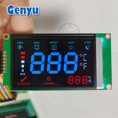 Goede prijs. Gepersonaliseerd VA LCD-scherm Blauw getallen 7 segmenten scherm COB + Zebra 4.5V-toevoer online