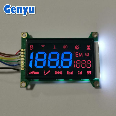 Blauwe segmenten VA LCD-module Zwart 5V LCD-scherm Wit achtergrondlicht met PCB
