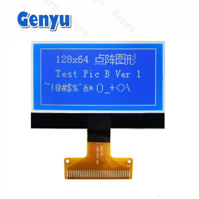 2.15 inch 128x64 Graphic LCD Screen STN Wit op Blauw 34PIN Soldering FPC